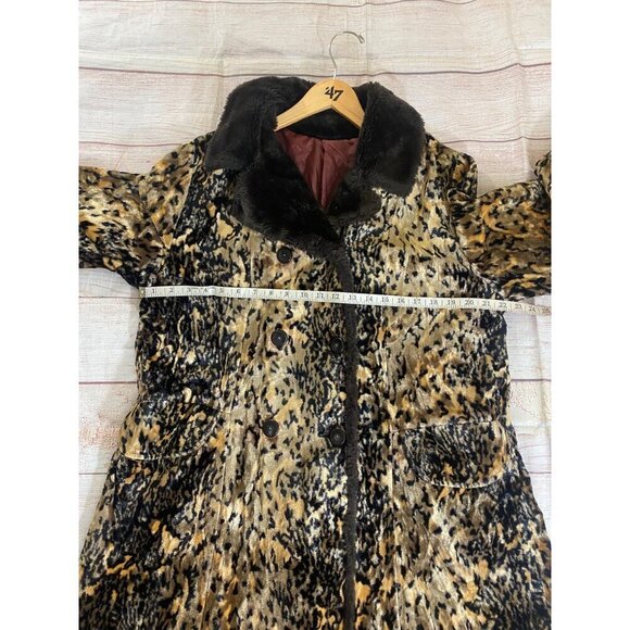 Vintage Union Mid Century Faux Fur Animal Print Button Front Coat. - XL - Picture 9 of 15